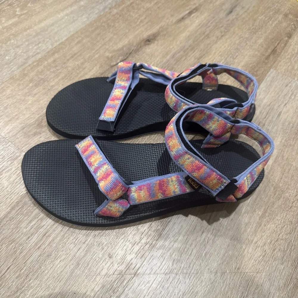 TEVA Wm Sz 10 Original Universal Sandals Iridescence Tangerine Multi